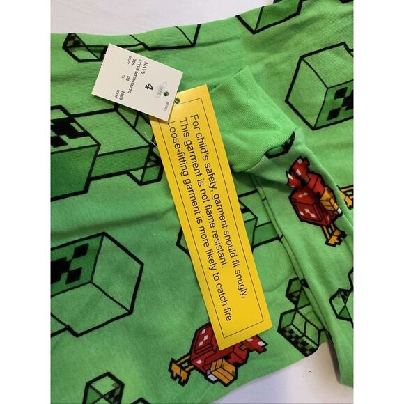 Minecraft 2 Pairs of Pajama Set 4-Piece Boys Size 4 Snug-Fit Cotton Kids NWT - Picture 5 of 8